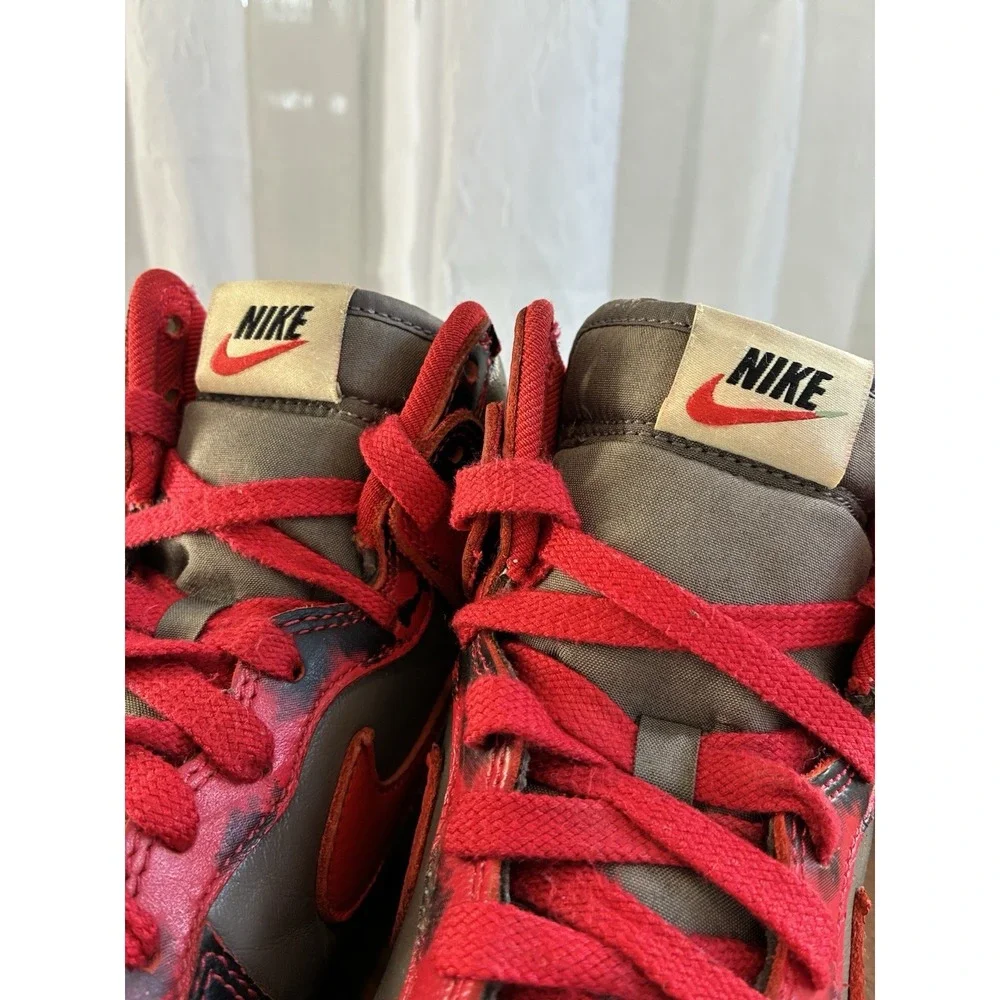 Men's 1985 Nike Red Acid Dunks‎ High Top Size 7 Red/Black /Gray /Yellow - Picture 5 of 11